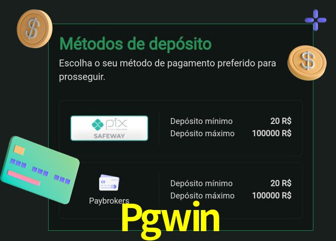 O cassino Pgwin oferece uma grande variedade de métodos de pagamento